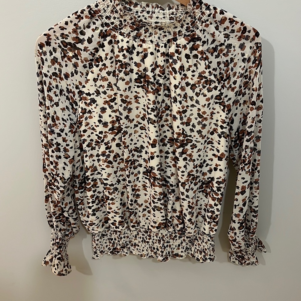 Modern Cheetah with some gold metallic detail blouse